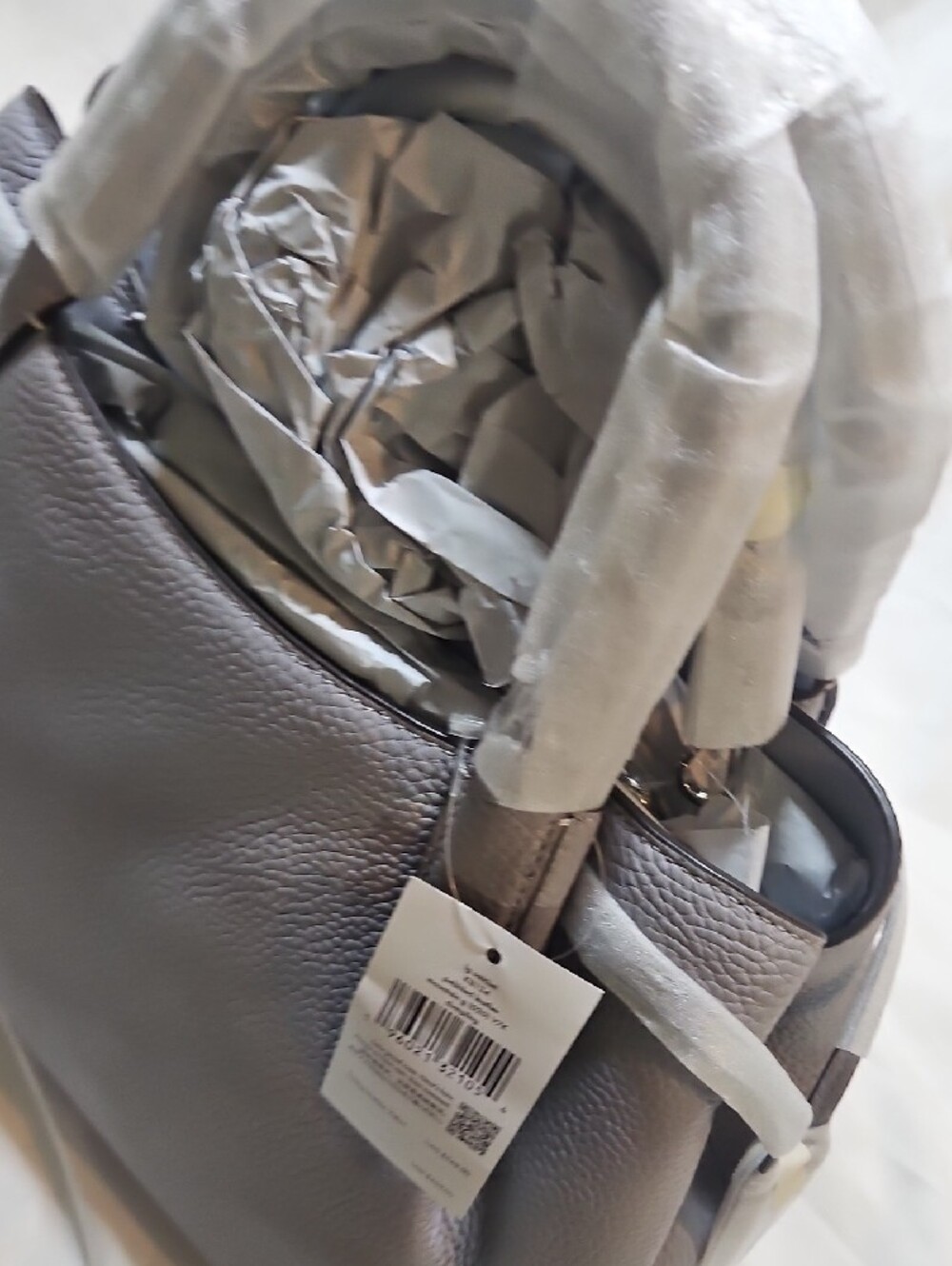 kate spade Pebbled Leather DUMPLING Satchel in GREY - Picture 5 of 8